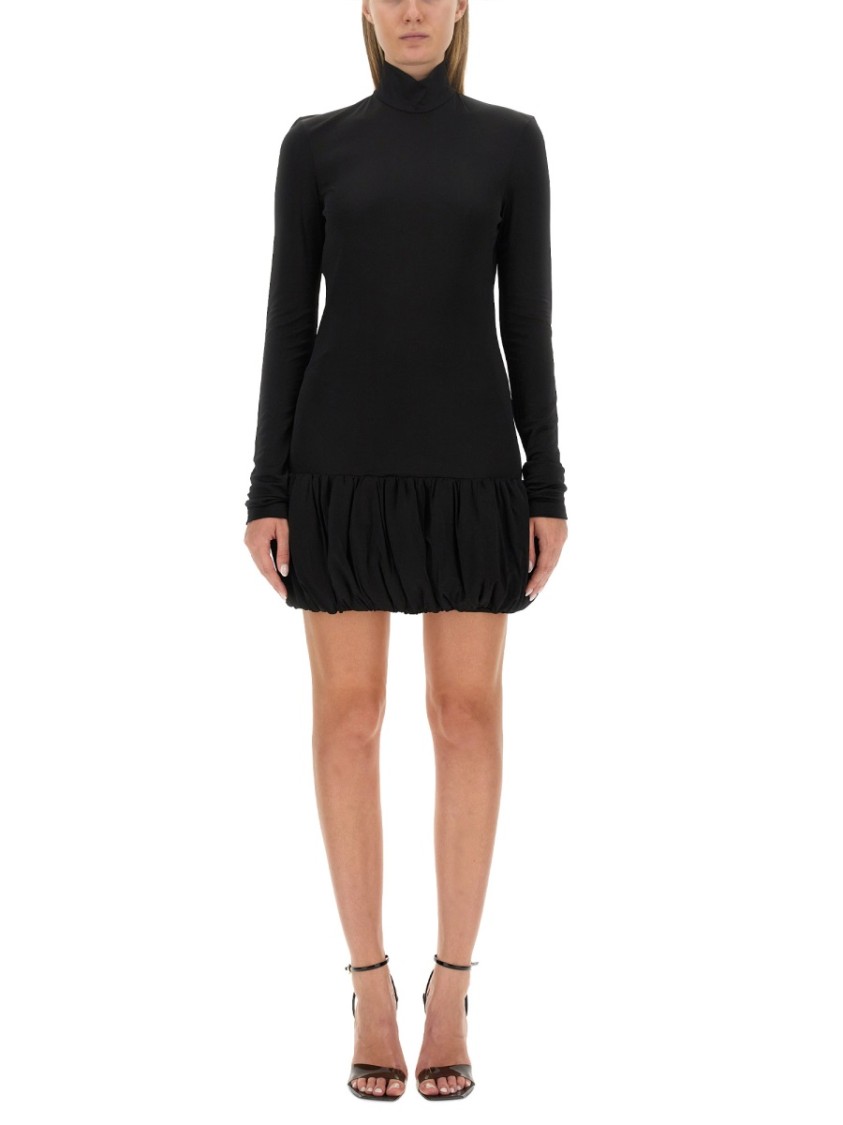 Moschino Open-back High-neck Minidress In Black