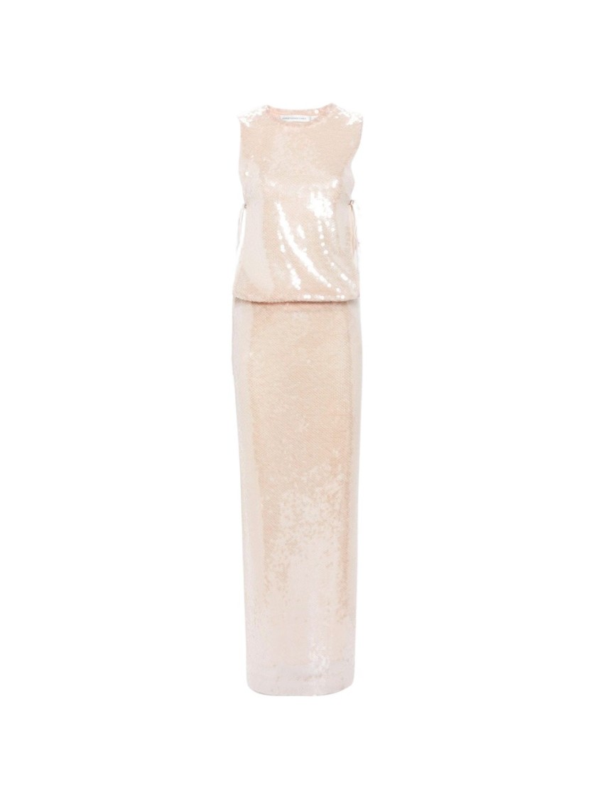 Christopher Esber Lucent Sequin Seperation Gown White In Neutrals
