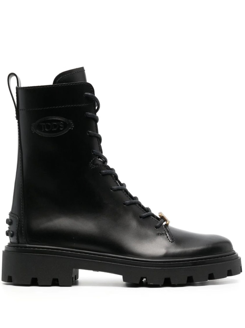Tod's Leather Ankle Boots In Black
