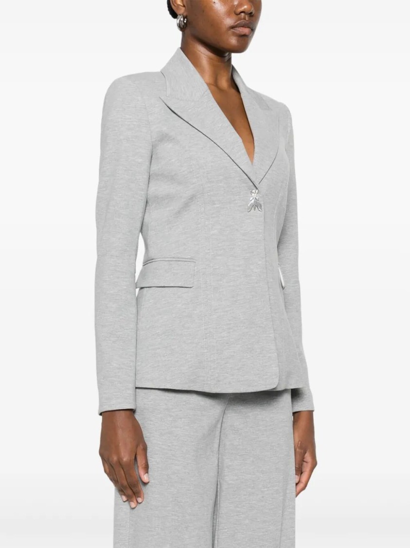 Patrizia Pepe Tailored Blazer With Sharp Lapel In Gray