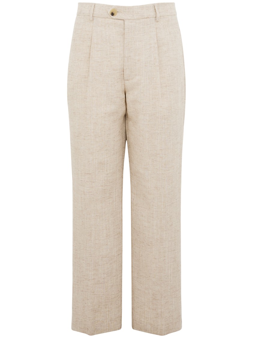 AMARANTO AMARANTO REFINED STRAIGHT-LEG AMARANTO TROUSERS IN BEIGE