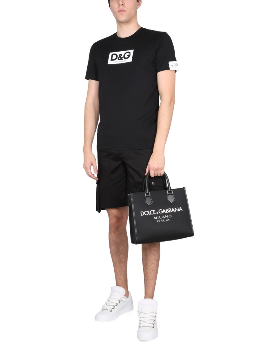 Dolce & Gabbana Cargo Bermuda Shorts Featuring Multiple Pockets In Black