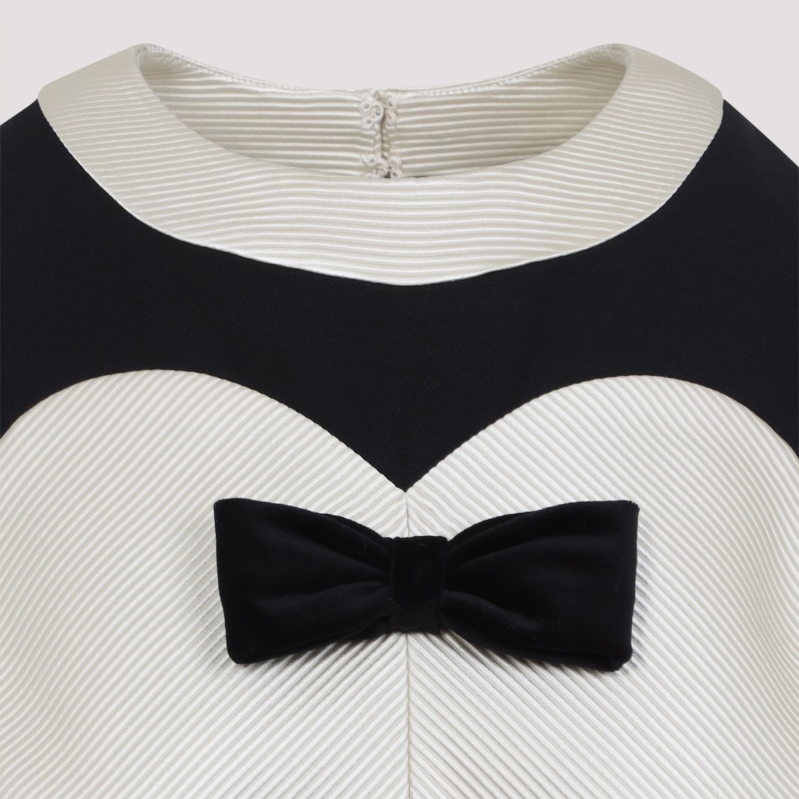 Valentino Double-bow Mini Dress In Wool In Black