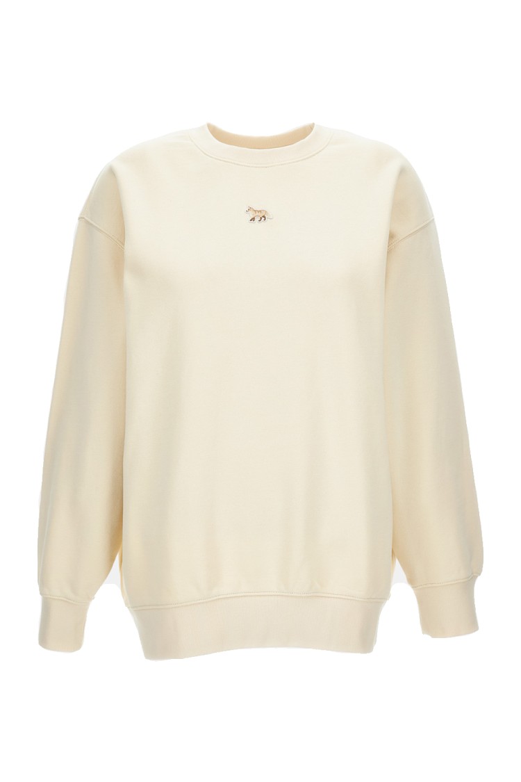 Shop Maison Kitsuné Round-neck Oversize Sweatshirt With Baby Fox Patch