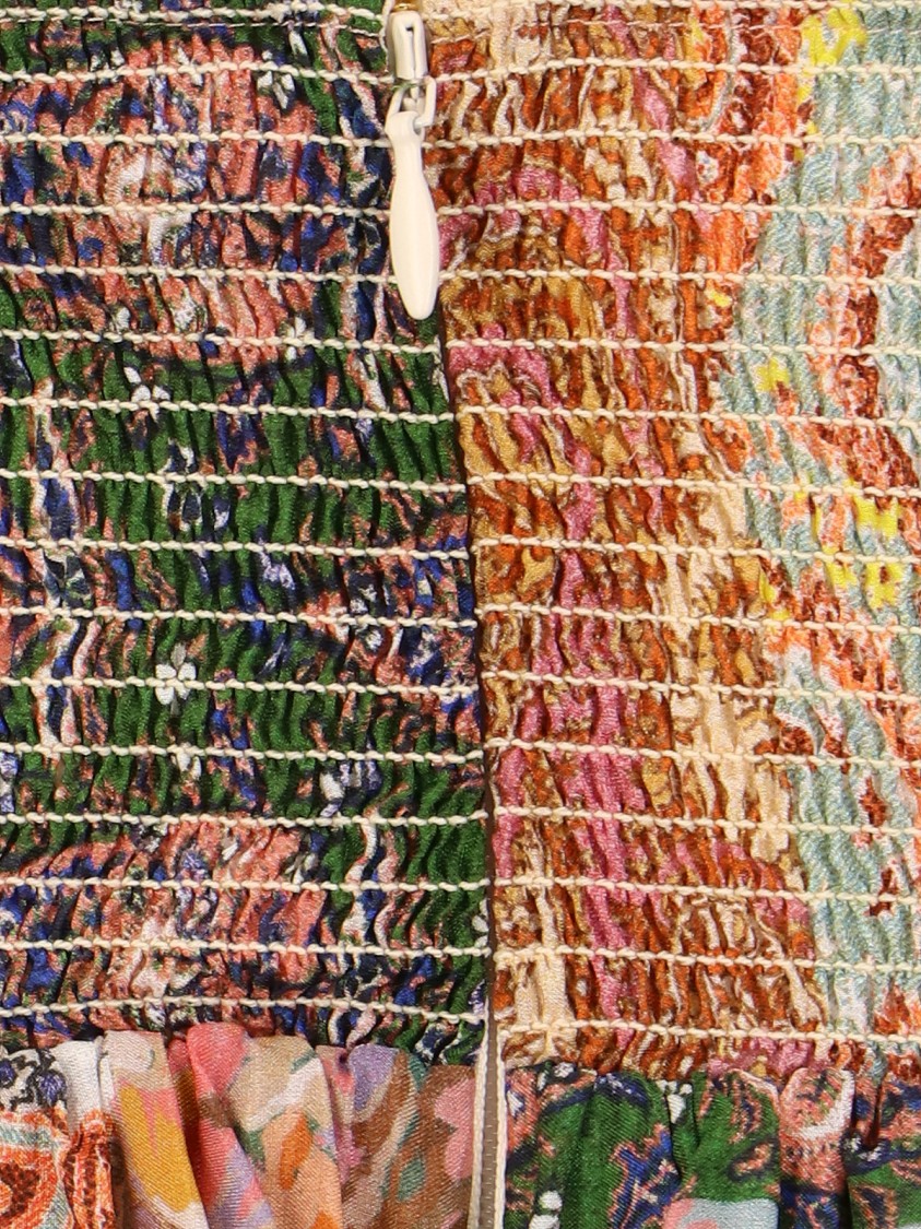 Zimmermann Devi Pleated Paisley-print Silk Halterneck Midi Dress In Multicolor