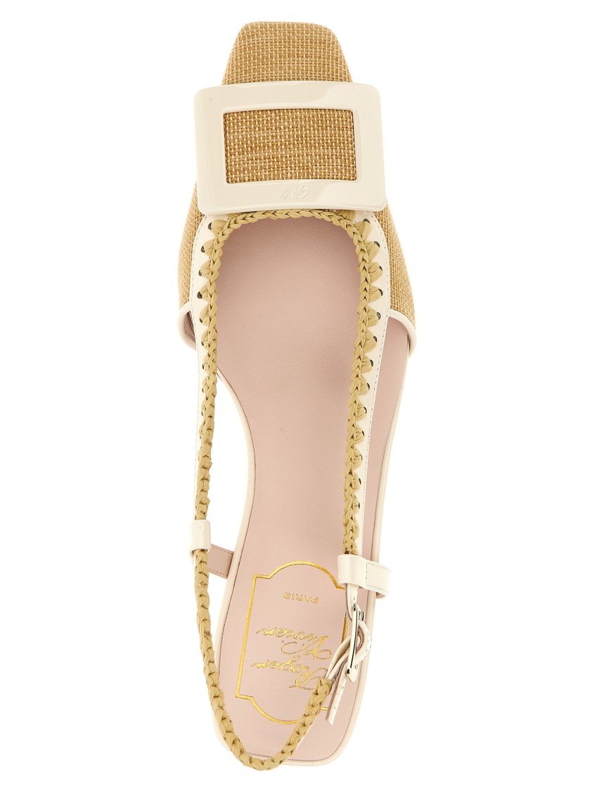 Roger Vivier Bv Braided Lac B Sling Dec 25 In Neutral