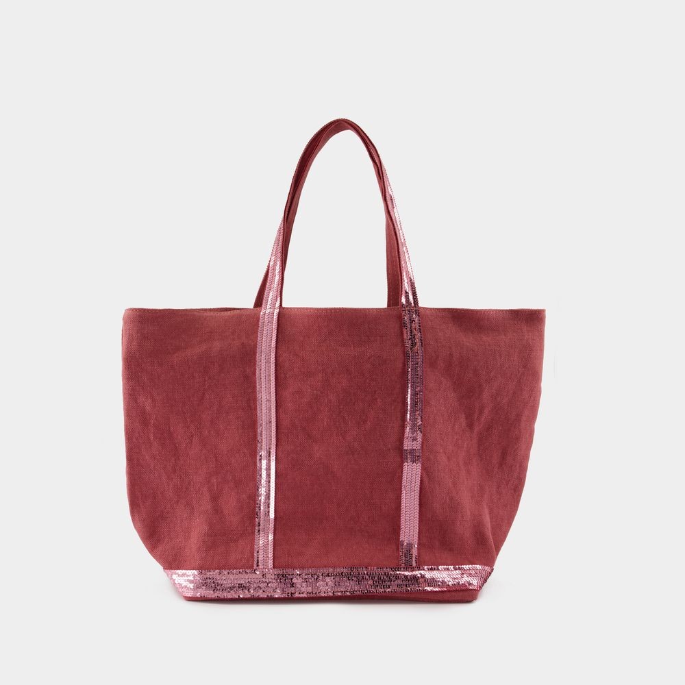 Shop Vanessa Bruno Shopping Bag L - Linen - Pink
