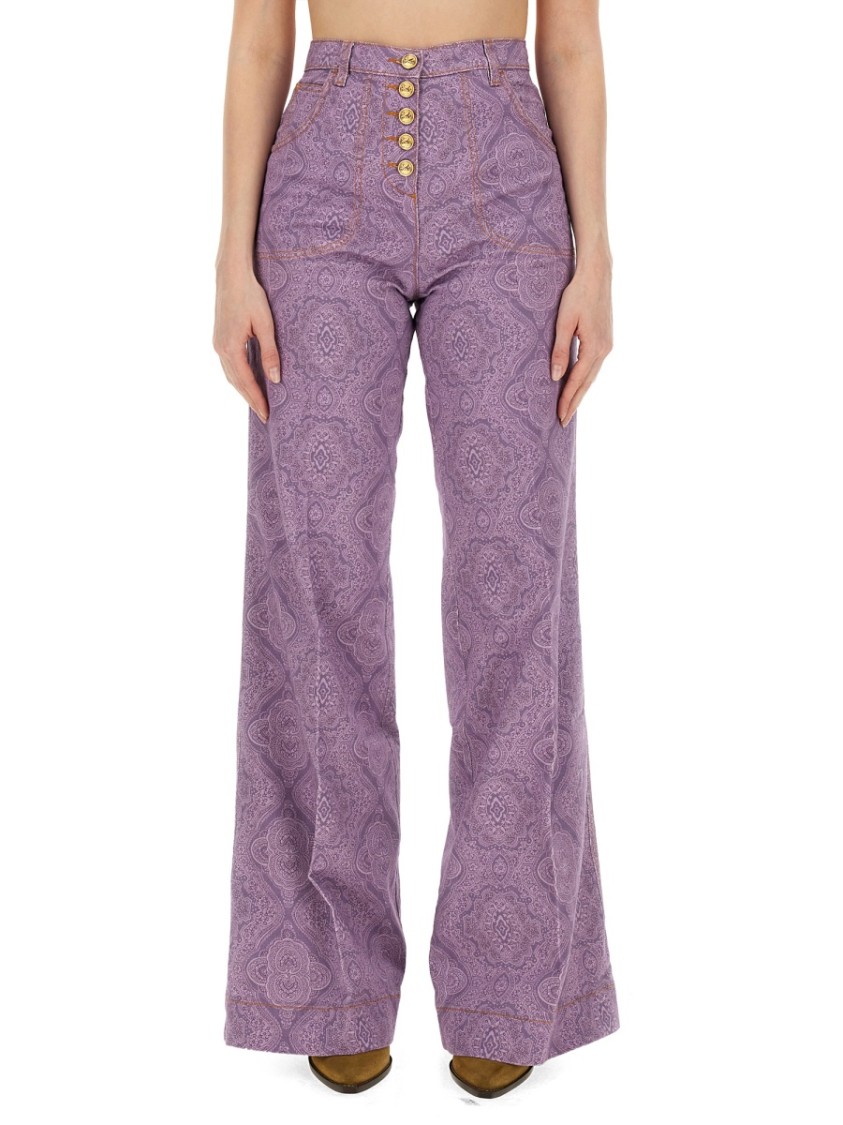 Etro Women Flare Fit Jeans In Purple