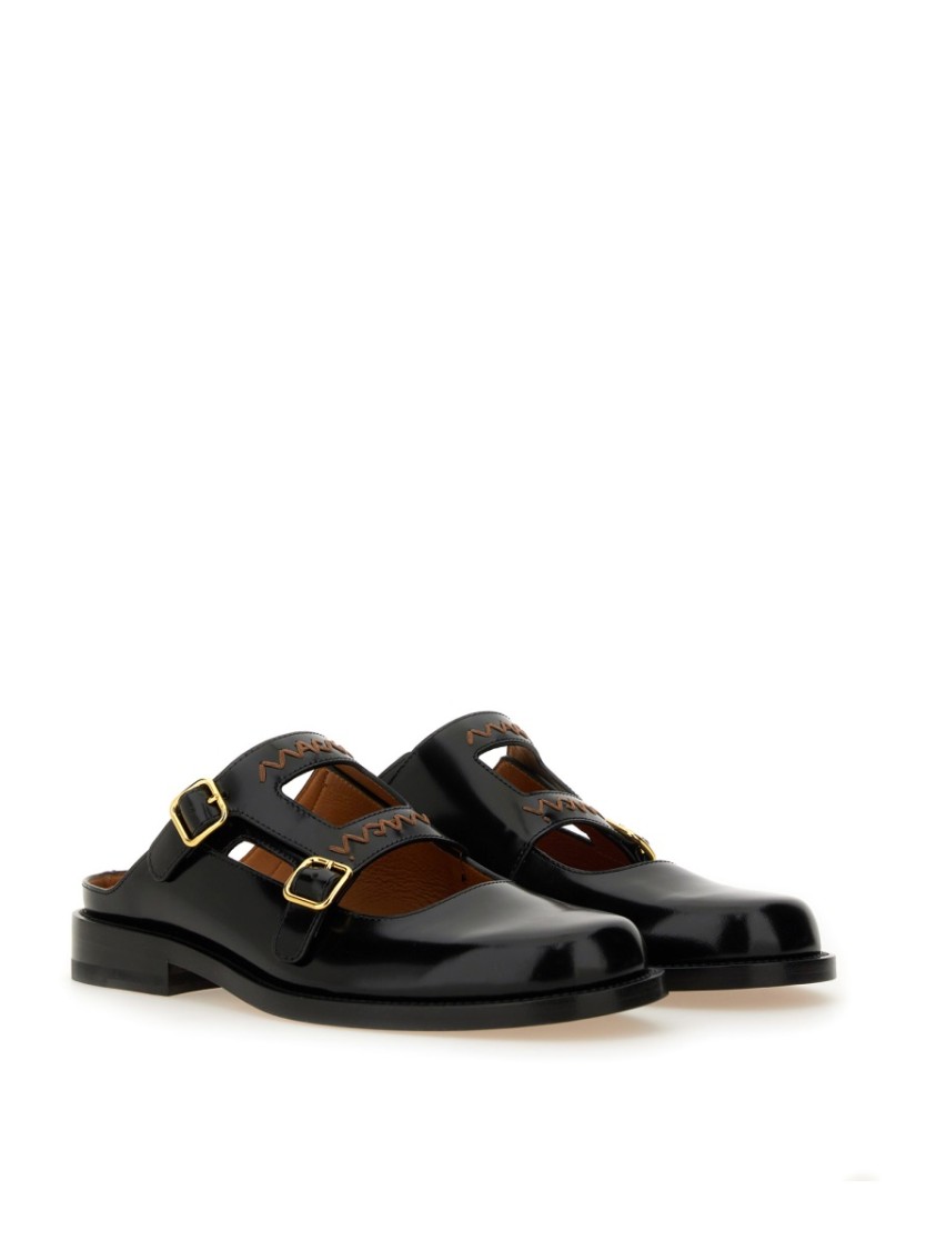 Marni Bambi 3.0 Moccasin Sabot Made Of Brushed Calfskin In Black