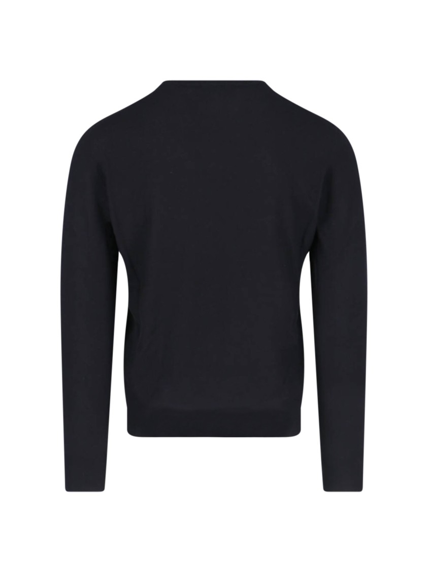 Loro Piana Ribbed Crewneck Sweater With Long Sleeves In Blue