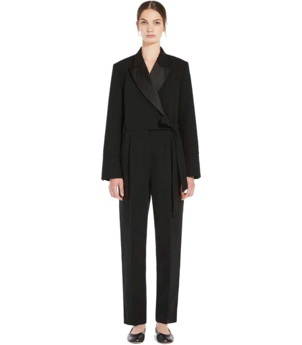 Max Mara Baviera Black Wrap Jumpsuit