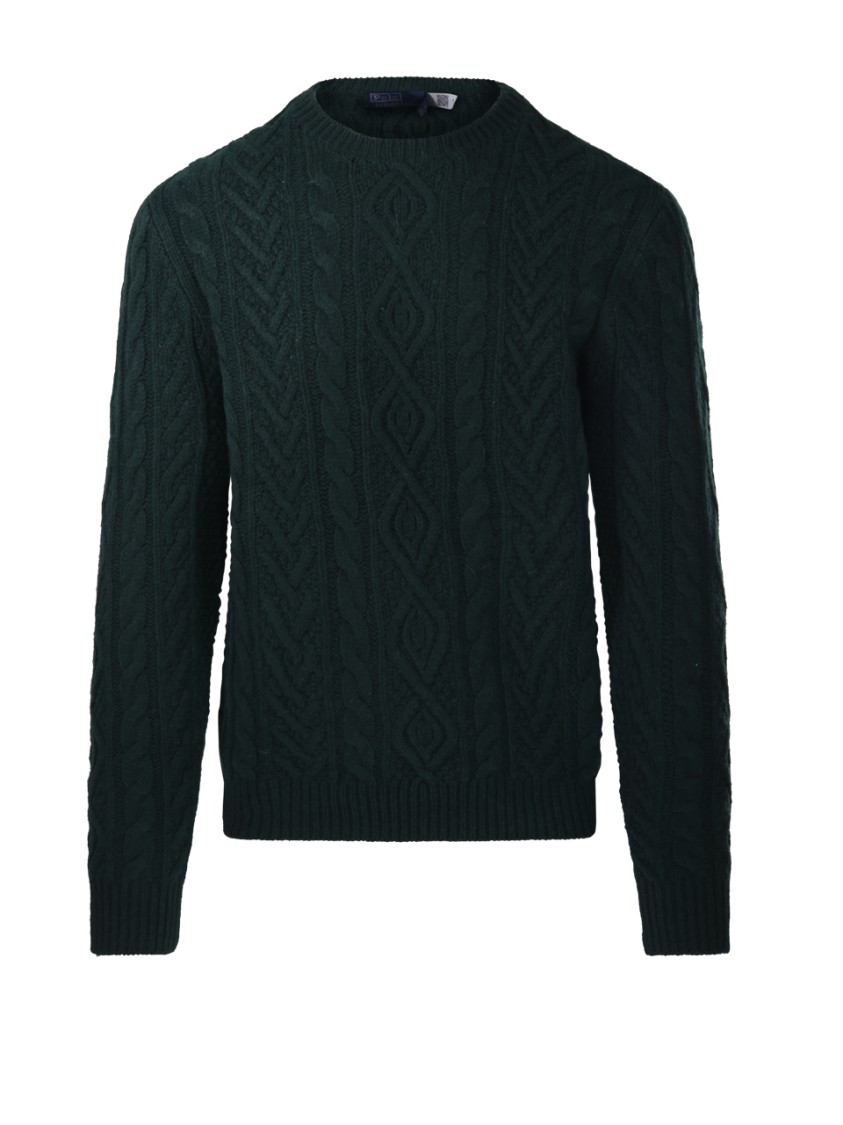 Polo Ralph Lauren Textured Cable Knit Pullover In Green