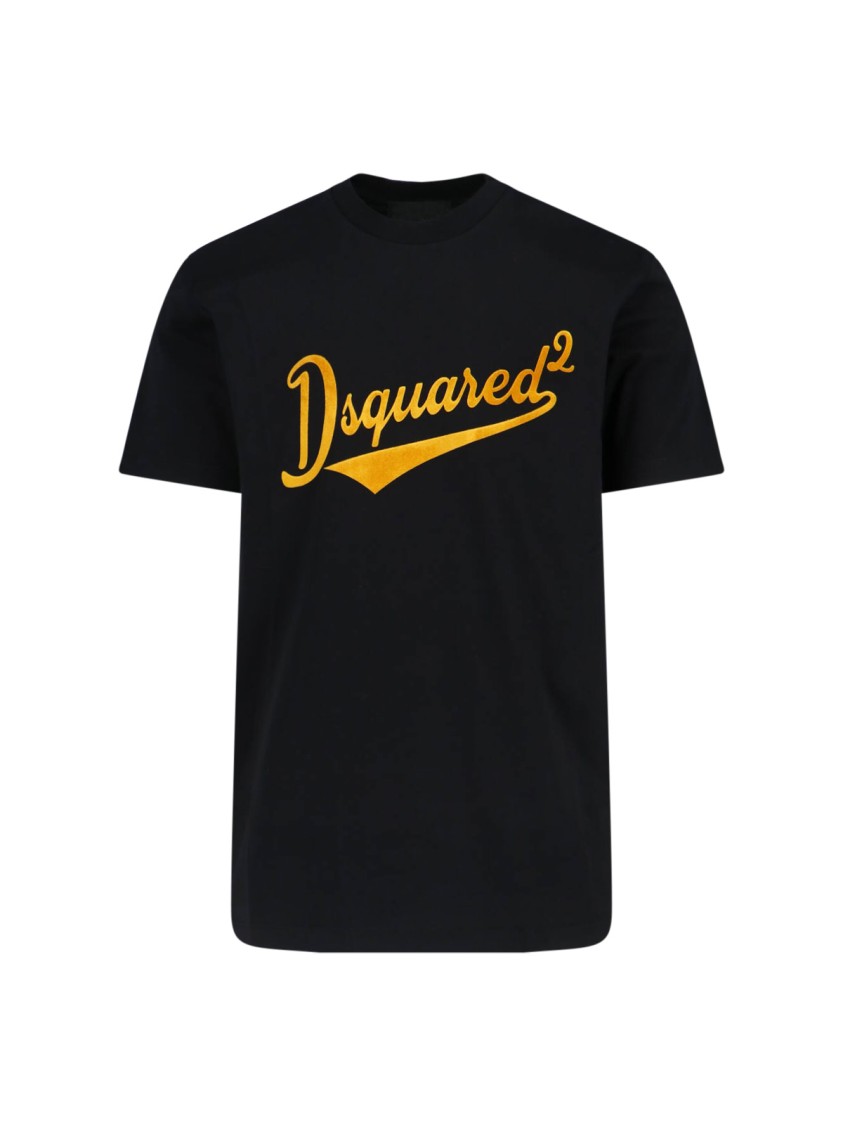 Tシャツ・カットソー DSQUARED2 Cool fit cotton t-shirt with logo print Dsquared2 Cool Fit Cotton T-shirt With Logo Print In Black