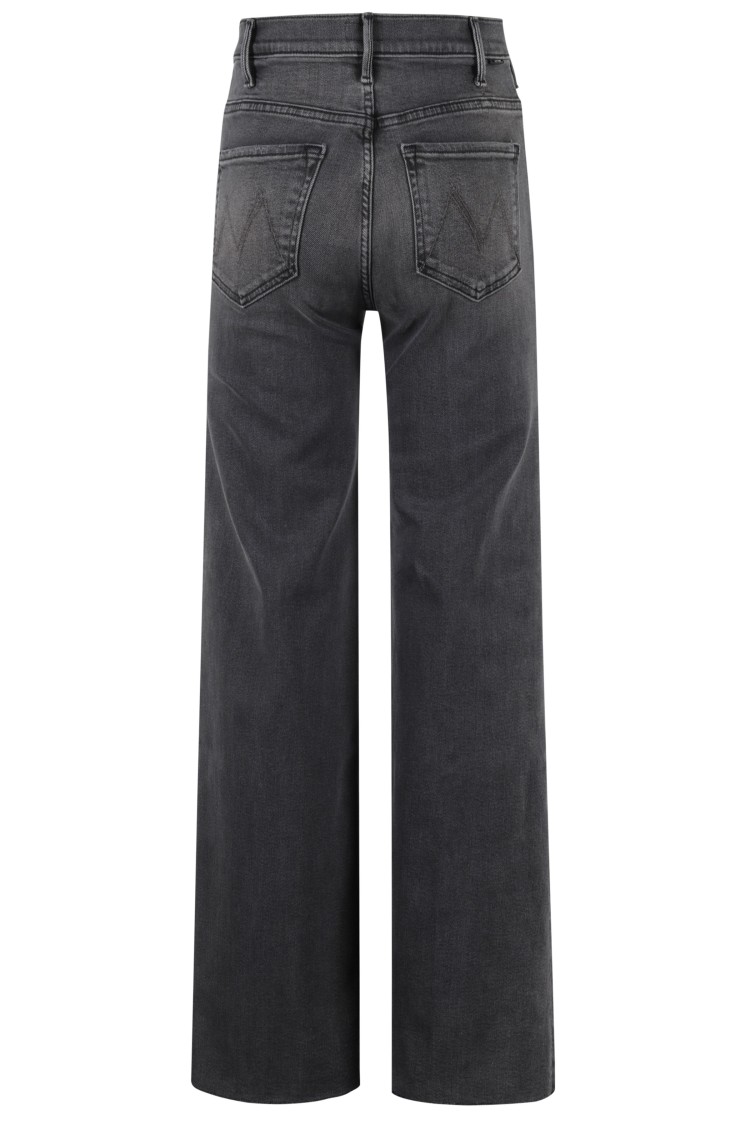 Mother The Hustler Roller Sneak" Jeans In Black