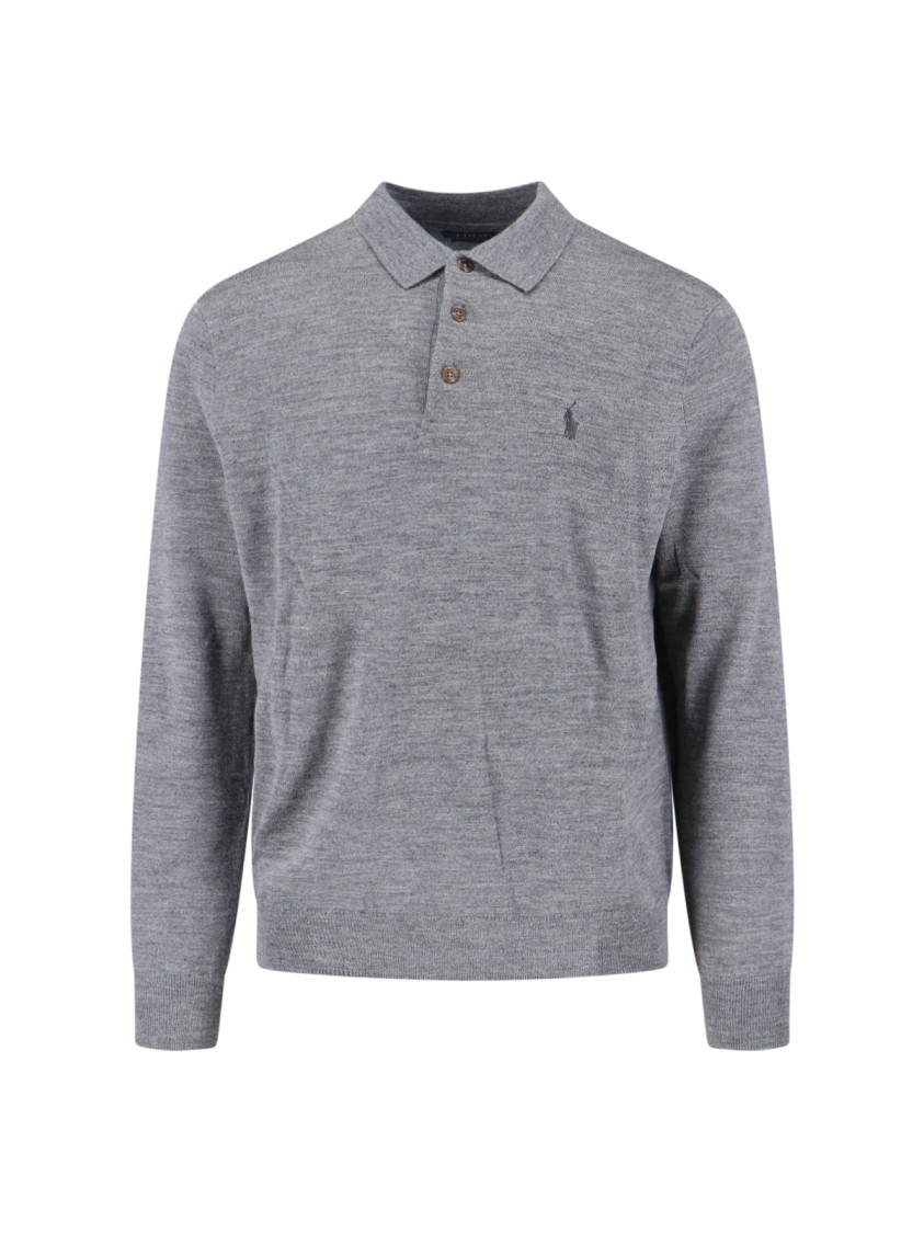 Polo by Ralph Lauren グレー カバーオール Polo Ralph Lauren Logo Embroidered long-sleeve Polo Shirt