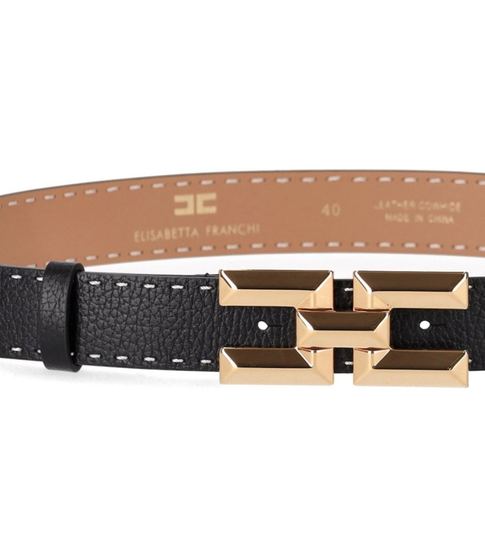 ELISABETTA FRANCHI ELISABETTA FRANCHI BLACK HIGH WAIST BELT