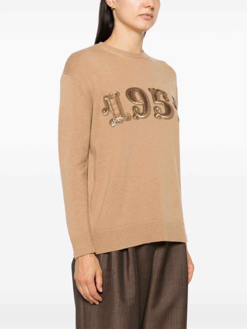 Max Mara Maxmara Women 1951 Sequin Embroidery Pullover In Brown
