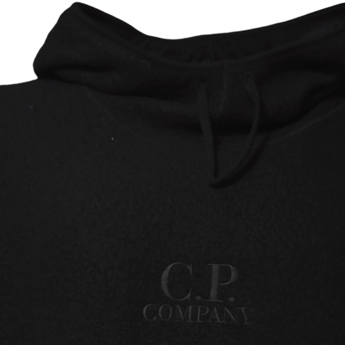 C.P. Company Black Wool Fleece Polar Hoodie | THE LIST