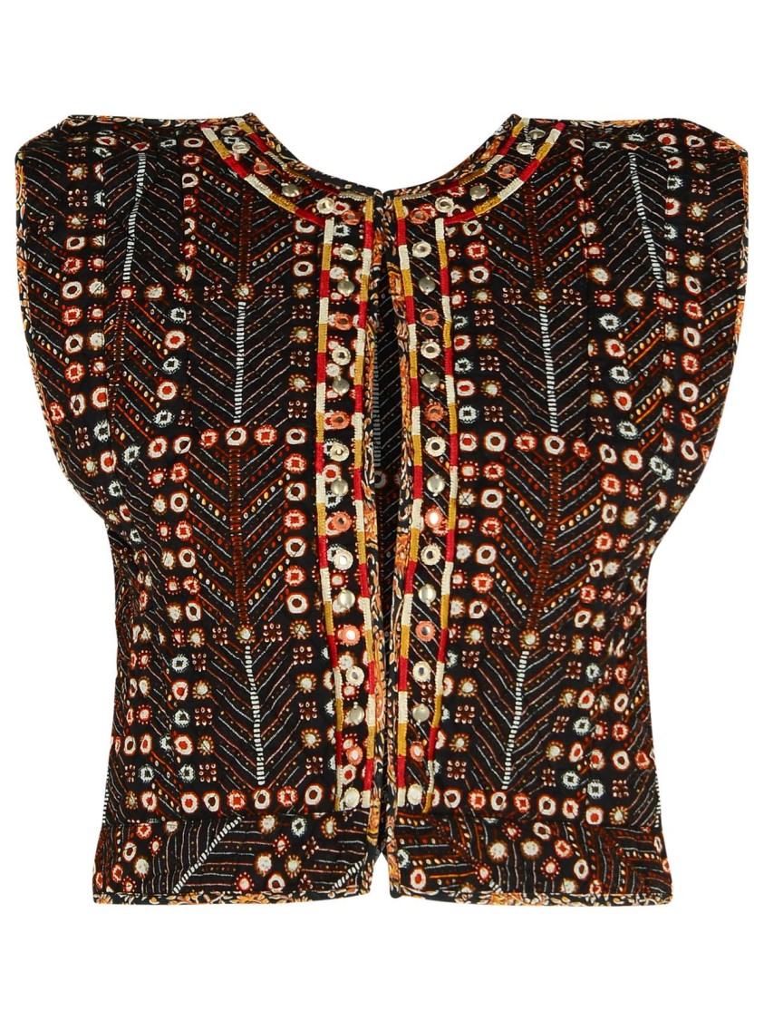Shop Isabel Marant Étoile Cerza' Black Cotton Vest