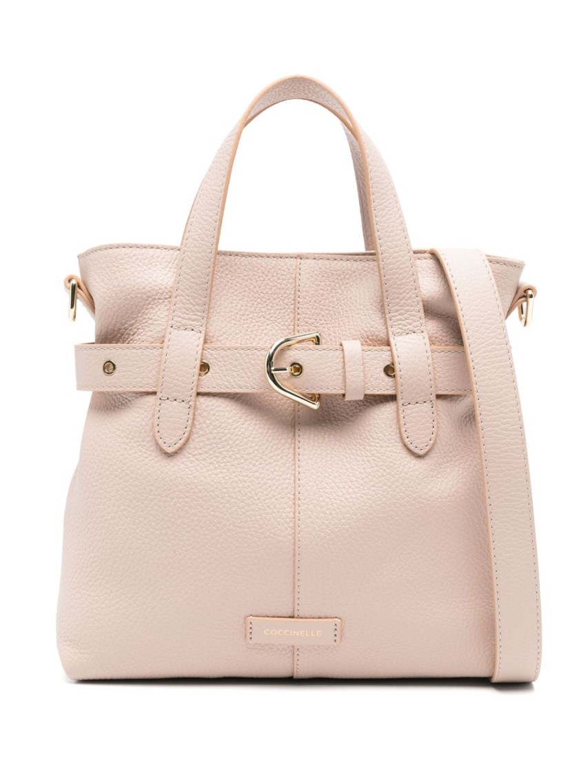 Coccinelle Structured Textured Leather Tote With Dual Handles