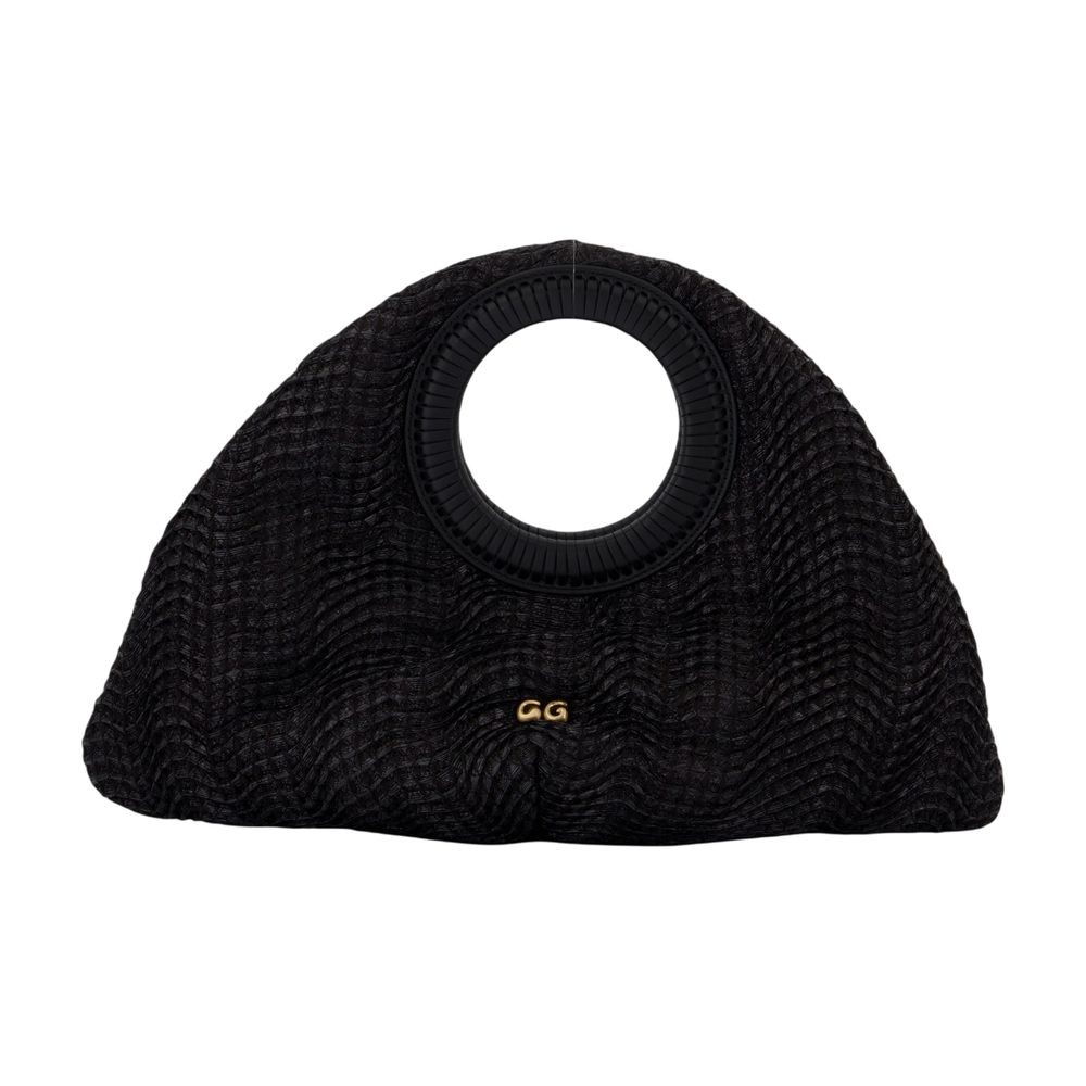 Cult Gaia Thais Top Handle Bag - Raffia - Black In Black