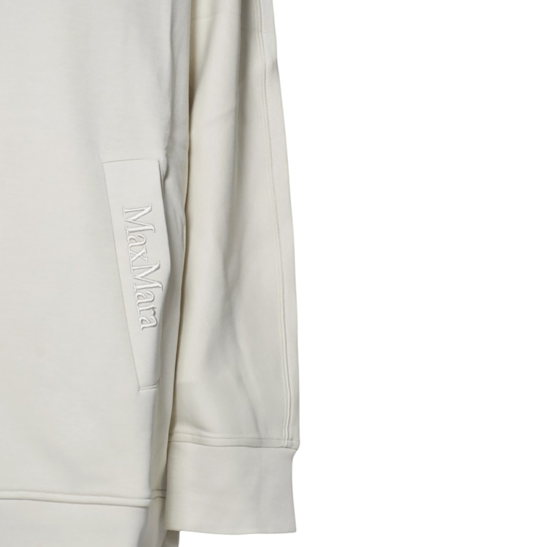 Max Mara Oversized Zip-up Hoodie With Subtle Logo Detail In White