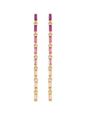 Oscar De La Renta Crystal Baguette Strand Earrin