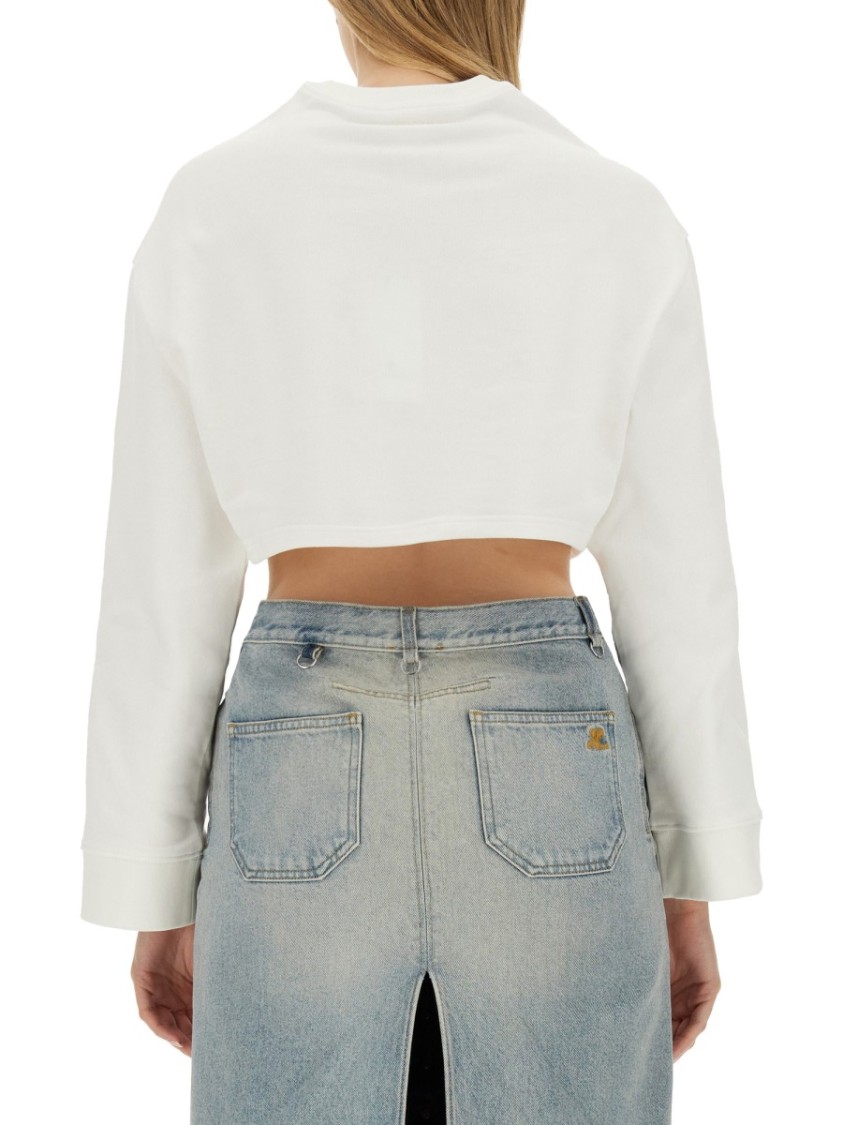 Courrèges Courreges Woman Sweatshirt Ivory Size L Cotton In White