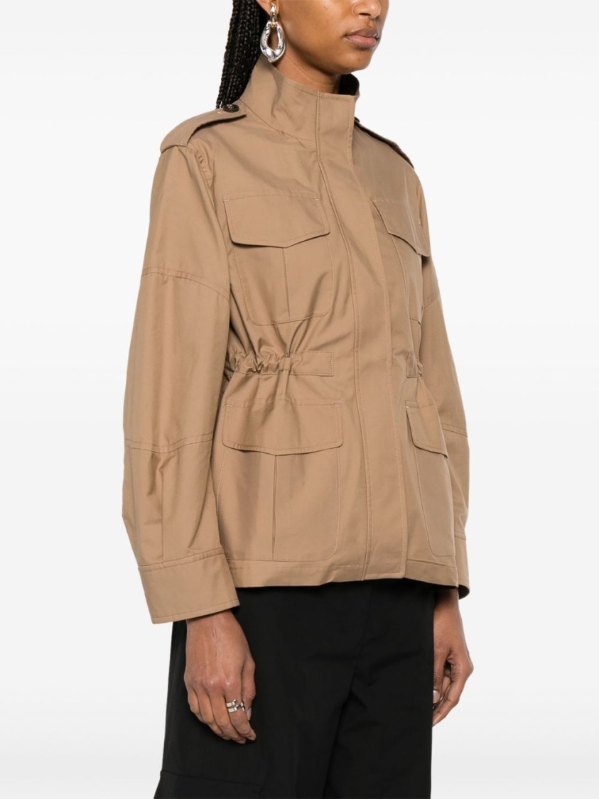 Max Mara Brown Parka With Fitted Waist In Neutral