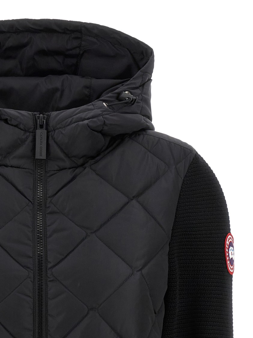 Canada Goose Hybridge Quilted Shell And Wool Jacket In Black
