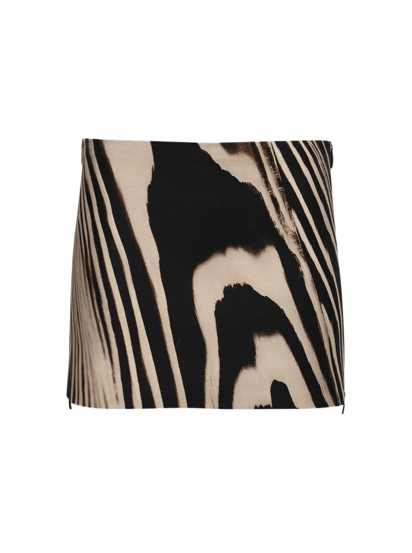 DAVID KOMA DAVID KOMA ZEBRA PRINT MINI SKIRT - BEIGE AND BLACK