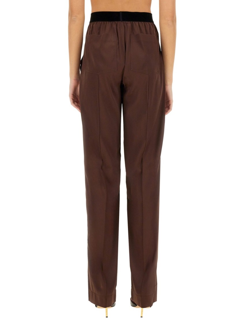 Shop Tom Ford Satin Pants In Brown
