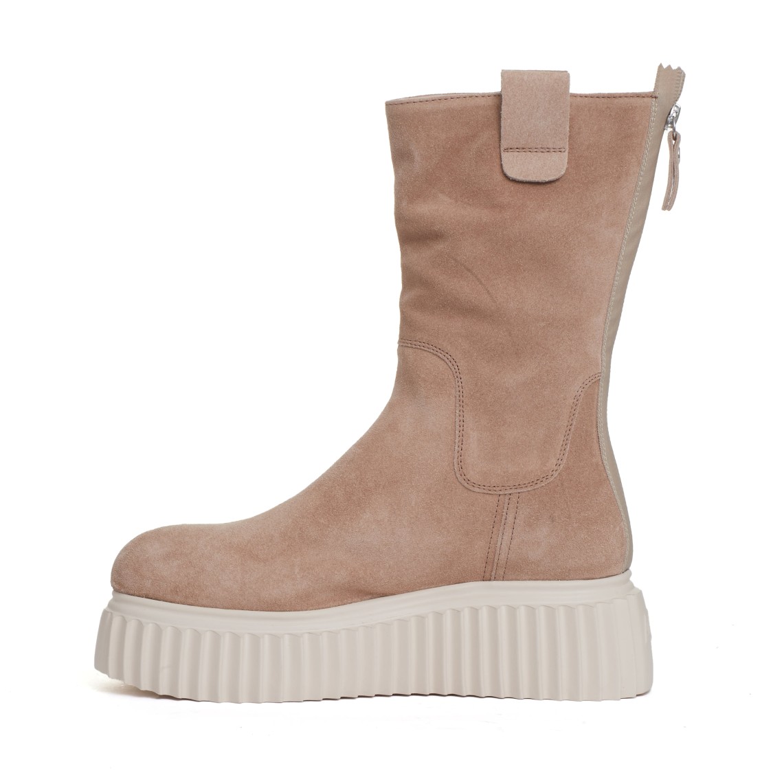 Agl Attilio Giusti Leombruni Agl Beige Suede Ankle Boot White Bottom In Neutrals