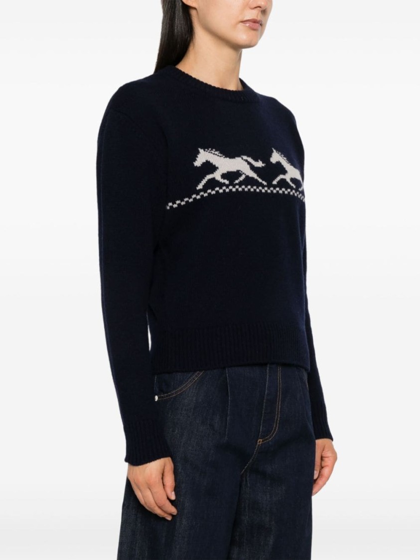 Shop Filson Oxford Blue Horses Sweater