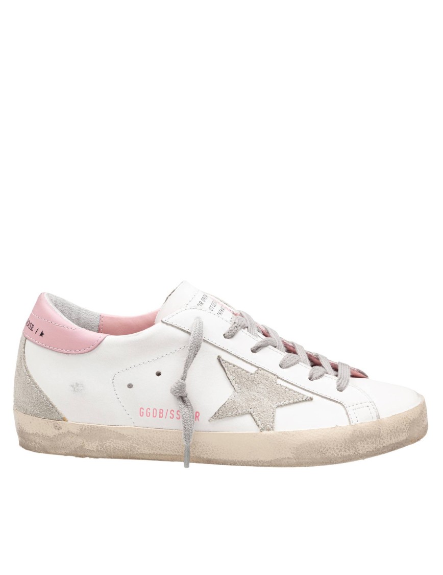 Golden Goose Super-star Used-effect Leather Sneakers With Suede Profiles