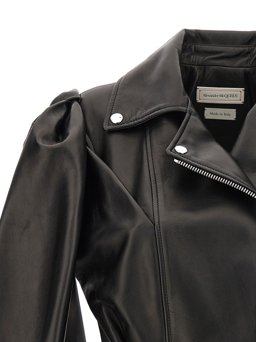 Alexander Mcqueen 'knot Bow' Biker Vest In Black