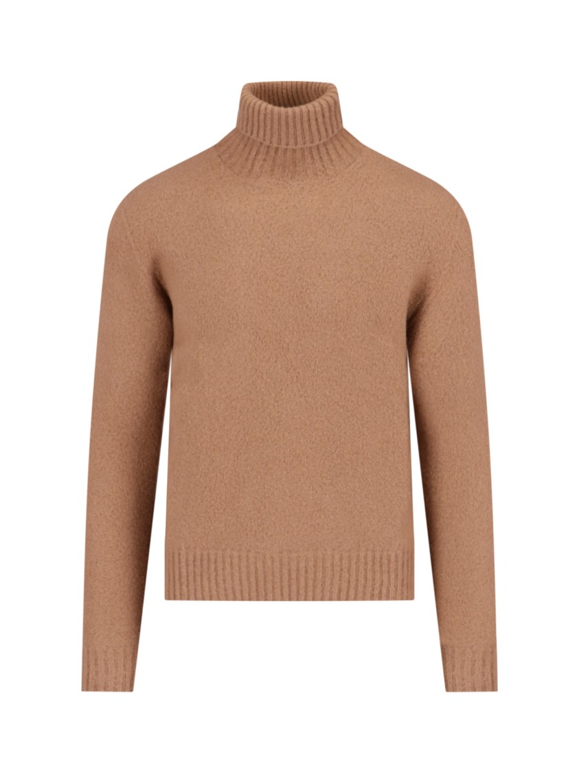 Drumohr Man Turtleneck Camel Size 44 Lambswool