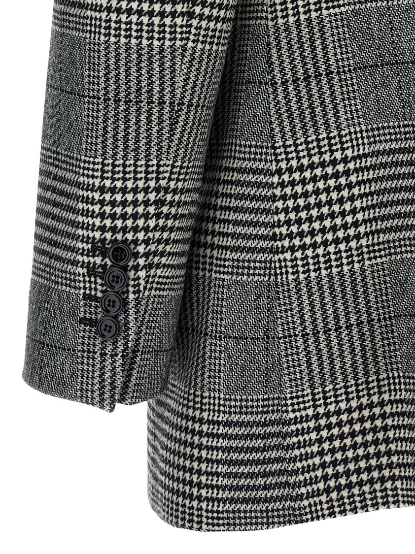 Dolce & Gabbana Grey Single-breasted Jacket With Peak Revers In Wool And Cashmere Woman In Gray
