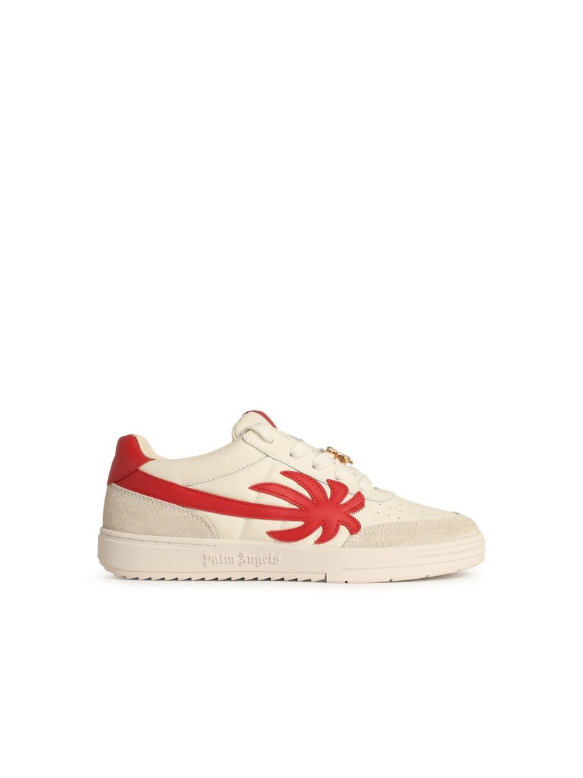 Palm Angels Palm White Leather Sneakers In White