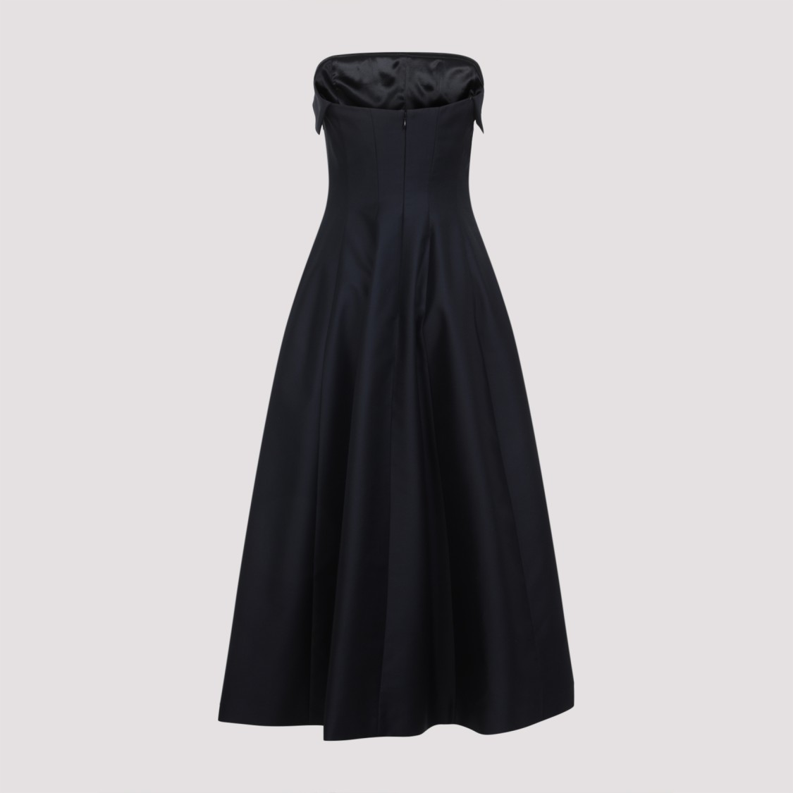 Alberta Ferretti Shoulder-baring Dress With Fitted Bodice And Flared Skirt In Black