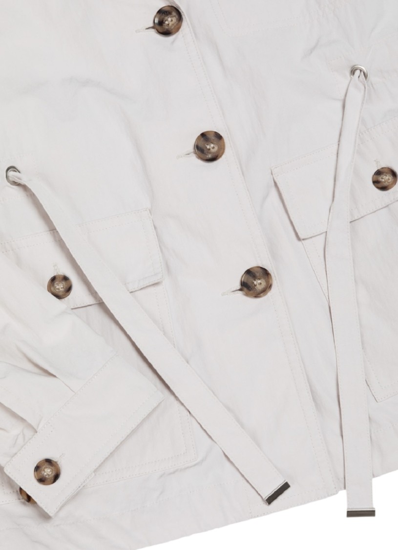 Colmar Originals Beige Safari Jacket With Reverse Collar In White