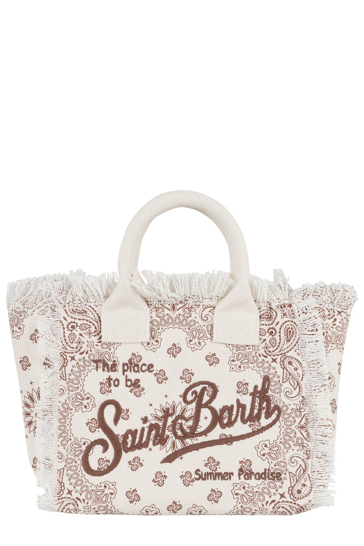 Mc2 Saint Barth Canvas Small Bag With Bandana Print