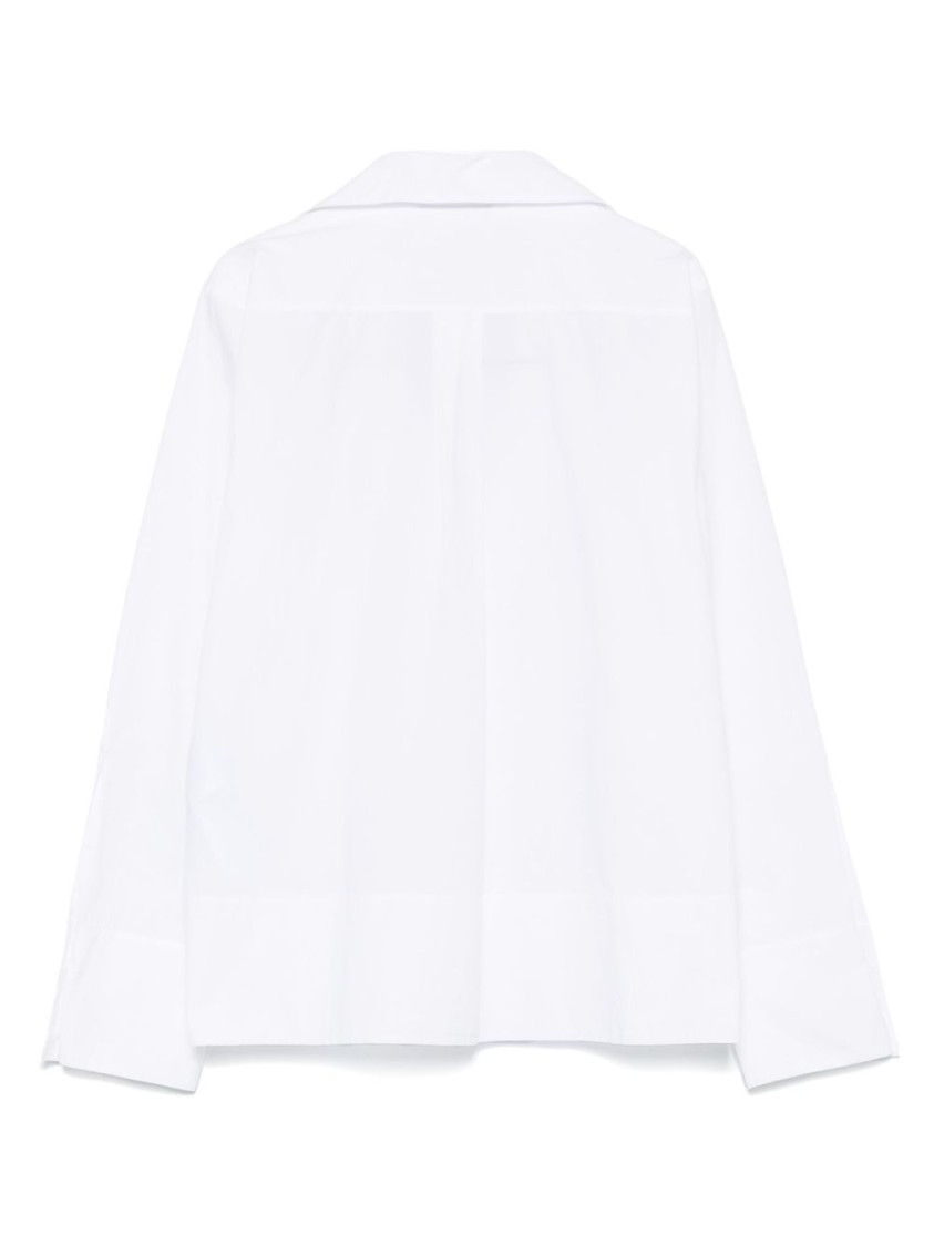 Seventy Classic V-neck White Shirt With Buttoned Cuffs In White