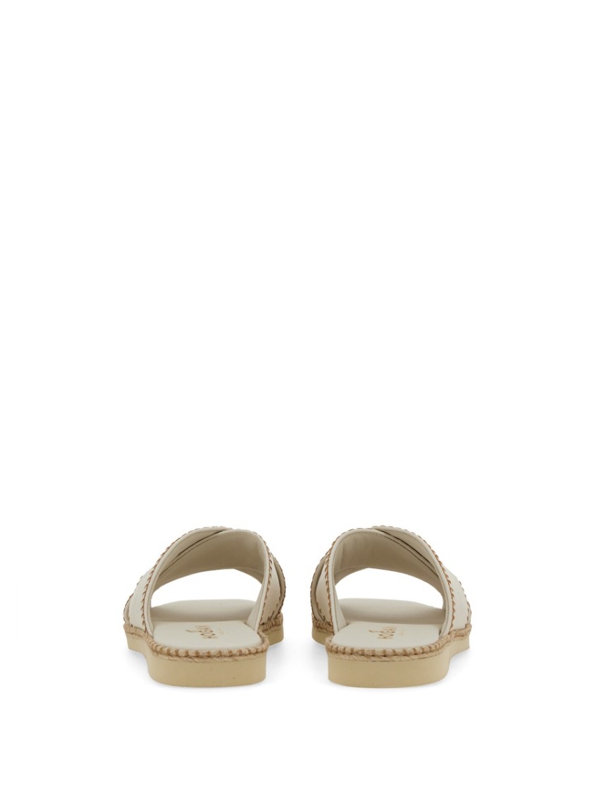 Hogan Crossover-strap Leather Sandals In Neutrals