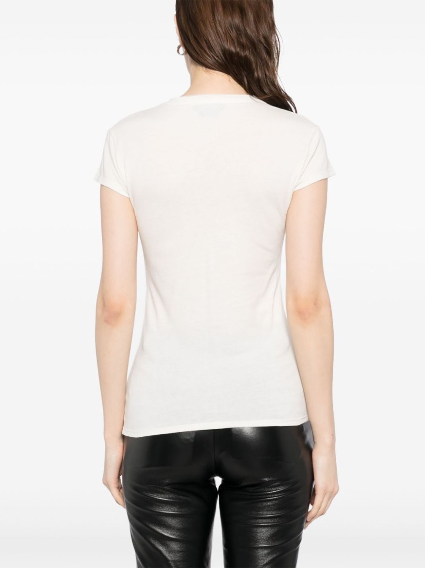 Tom Ford Pristine White Deep V-neck T-shirt In White