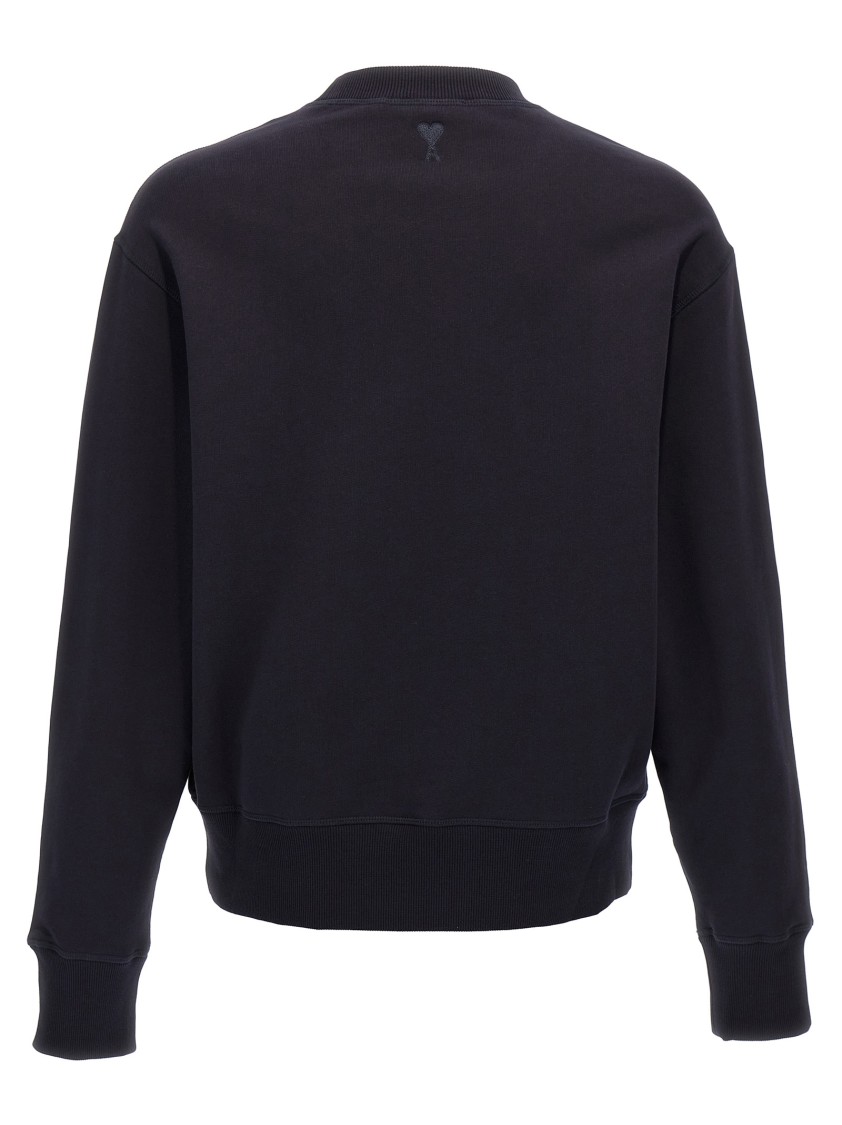 Ami Alexandre Mattiussi Black Crewneck Sweatshirt With Logo Lettering Detail On The Front And Adc Logo Embroidery On The Rea In Black