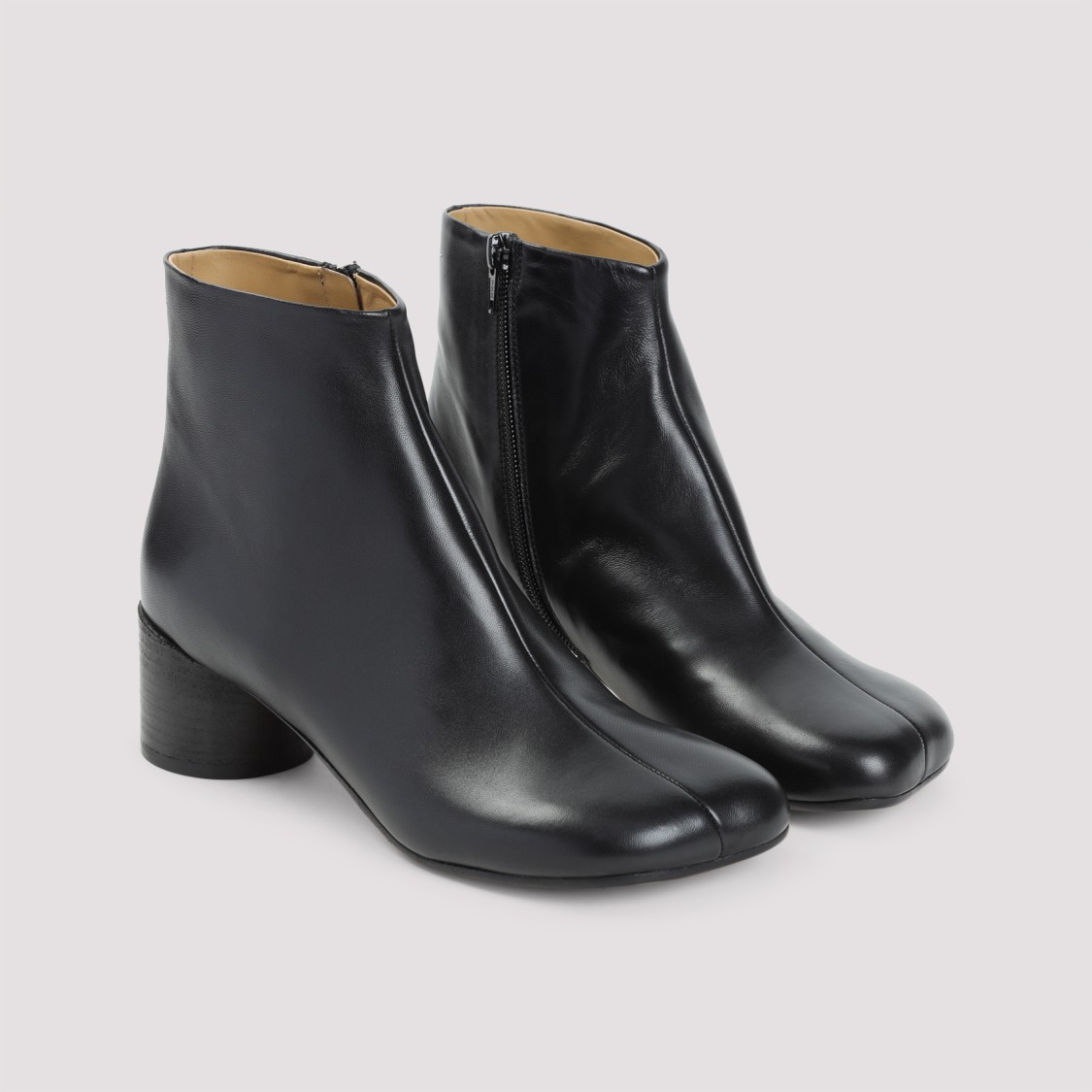 Shop Mm6 Maison Margiela Mm6 By Maison Margiela Black Ovine Leather Ankle Boots