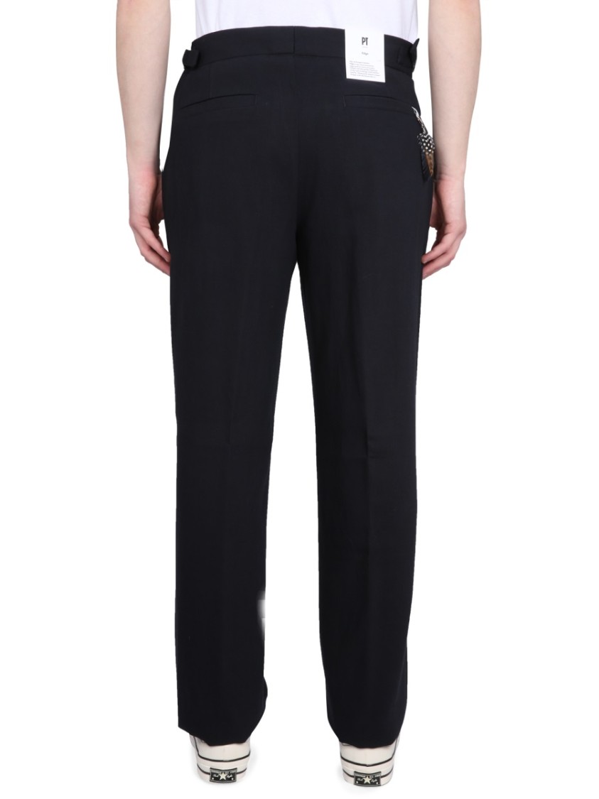 Pt Torino Pants With Belt Loops And Pockets In Black