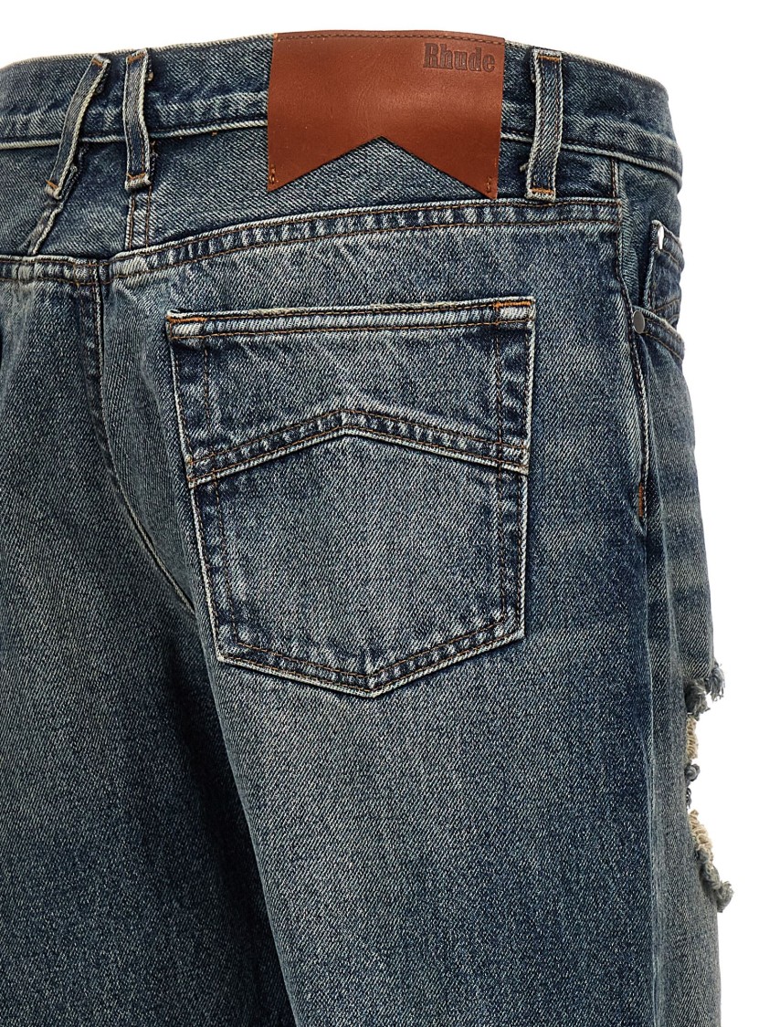 Rhude Beach Bum Mid-rise Jeans In Blue