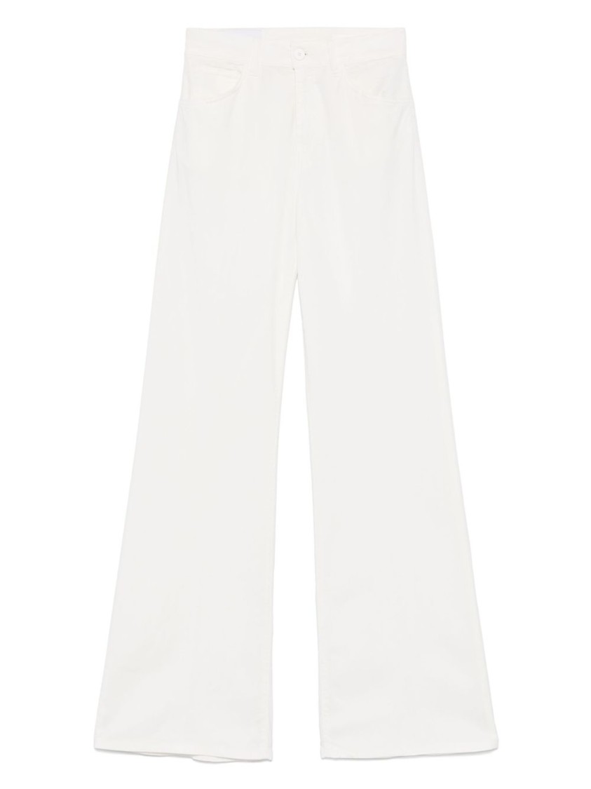 Dondup White High-waist Wide-leg Jeans